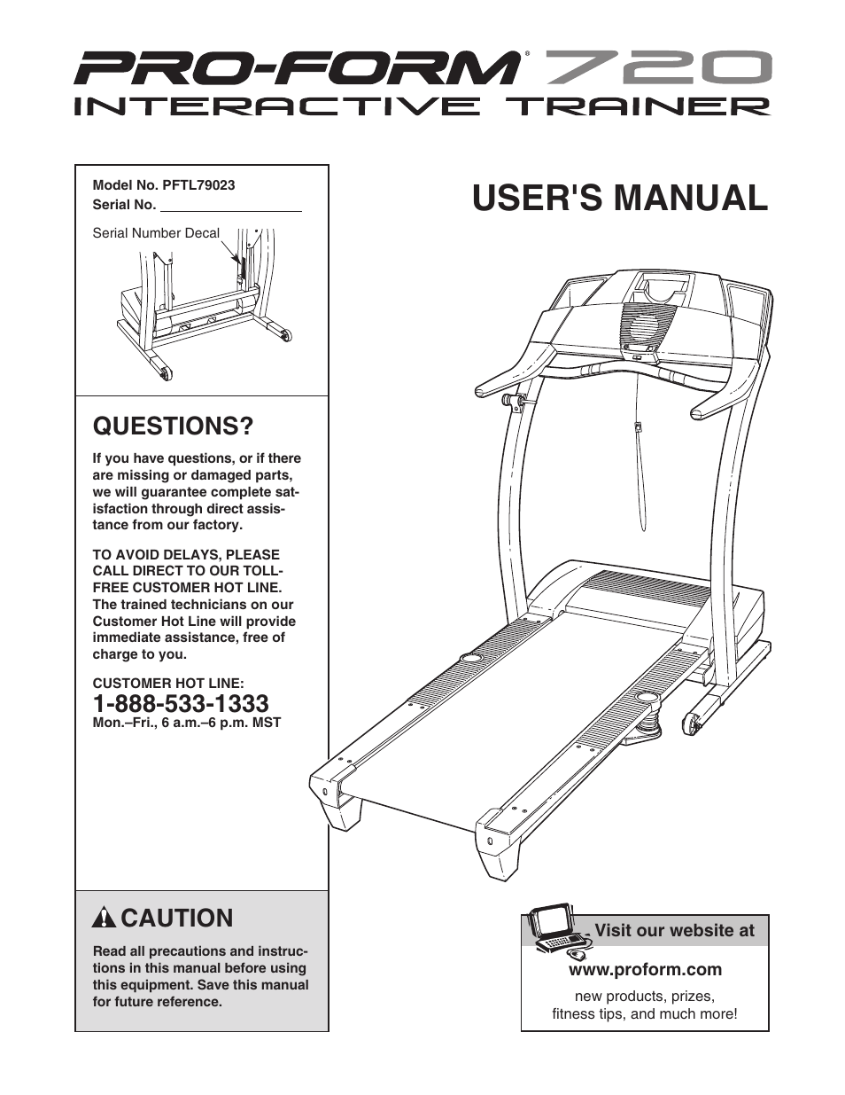 ProForm 720 PFTL79023 User Manual | 30 pages