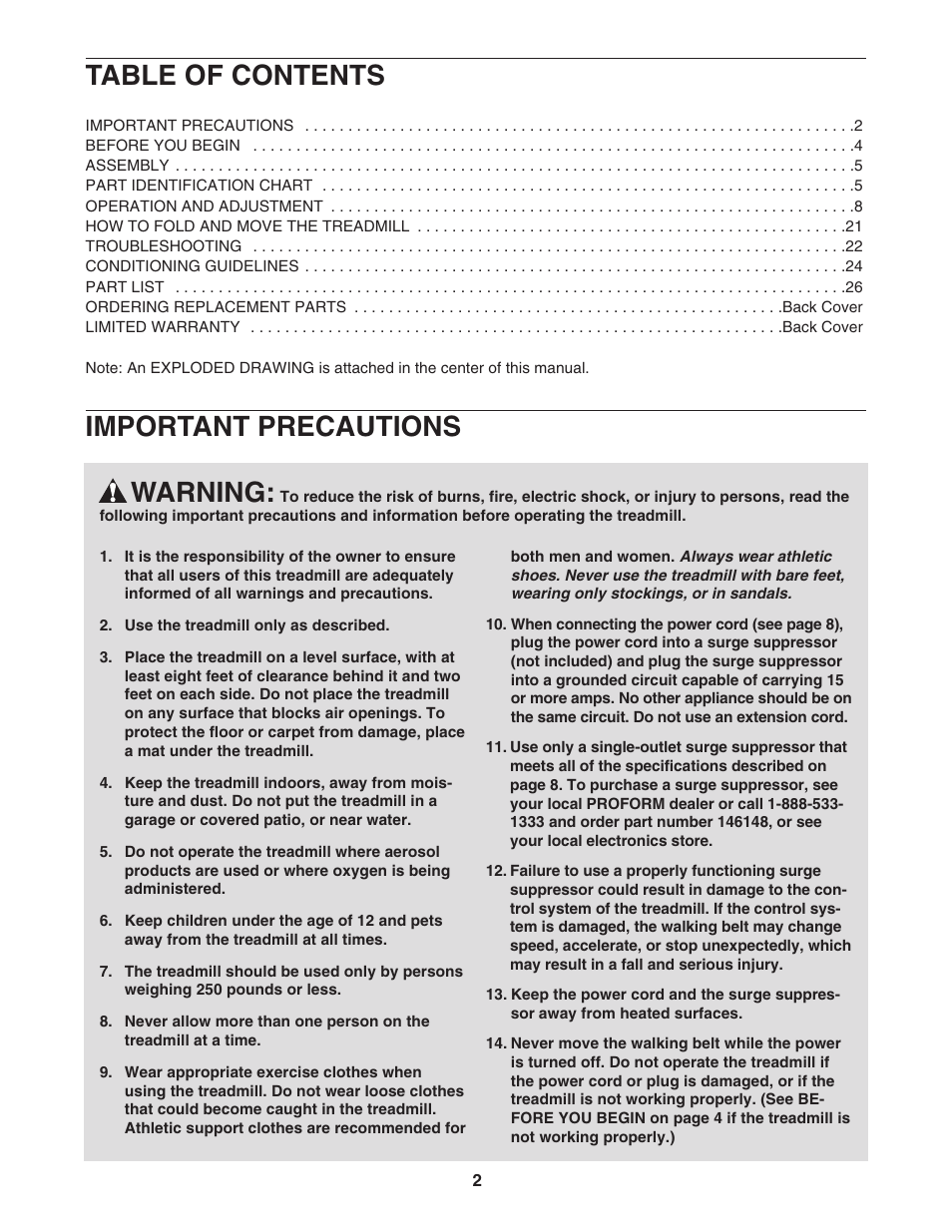 ProForm 720 PFTL79023 User Manual | Page 2 / 30