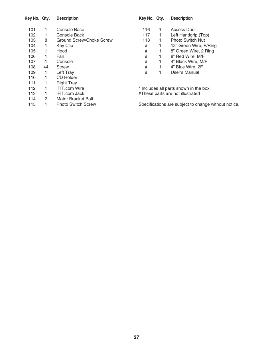 ProForm 720 PFTL79023 User Manual | Page 27 / 30