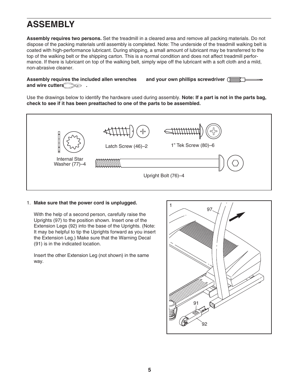 Assembly | ProForm 720 PFTL79023 User Manual | Page 5 / 30
