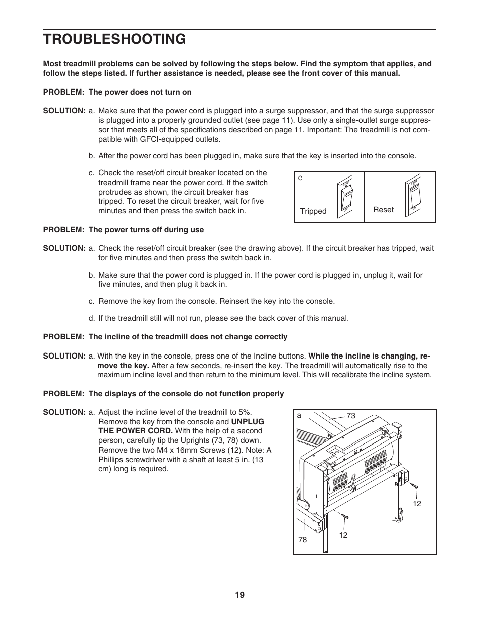 Troubleshooting | ProForm Trainer PFTL39507.1 User Manual | Page 19 / 28