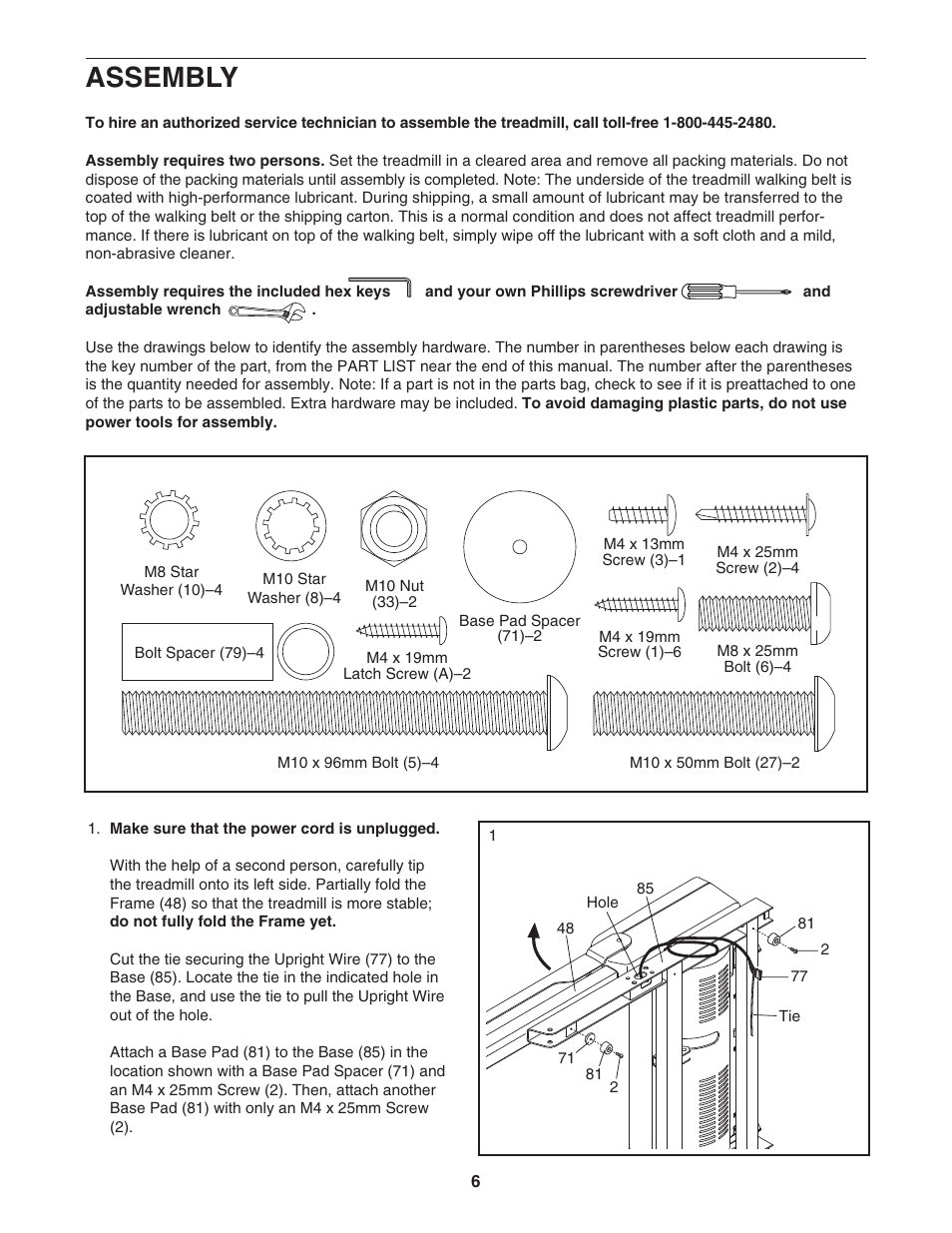 Assembly | ProForm Trainer PFTL39507.1 User Manual | Page 6 / 28