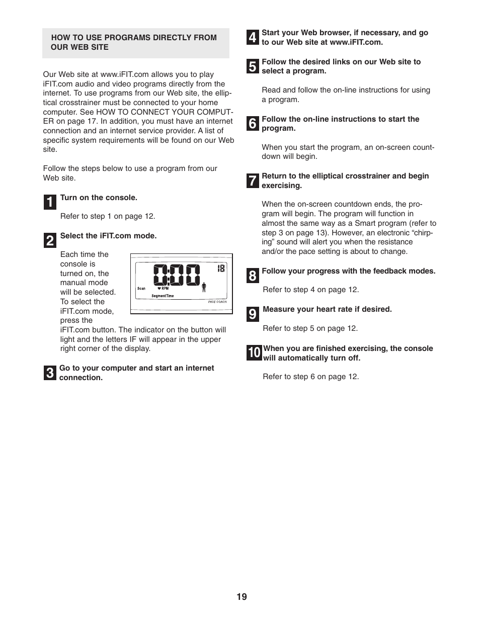 ProForm PFCCEL39014 User Manual | Page 19 / 24