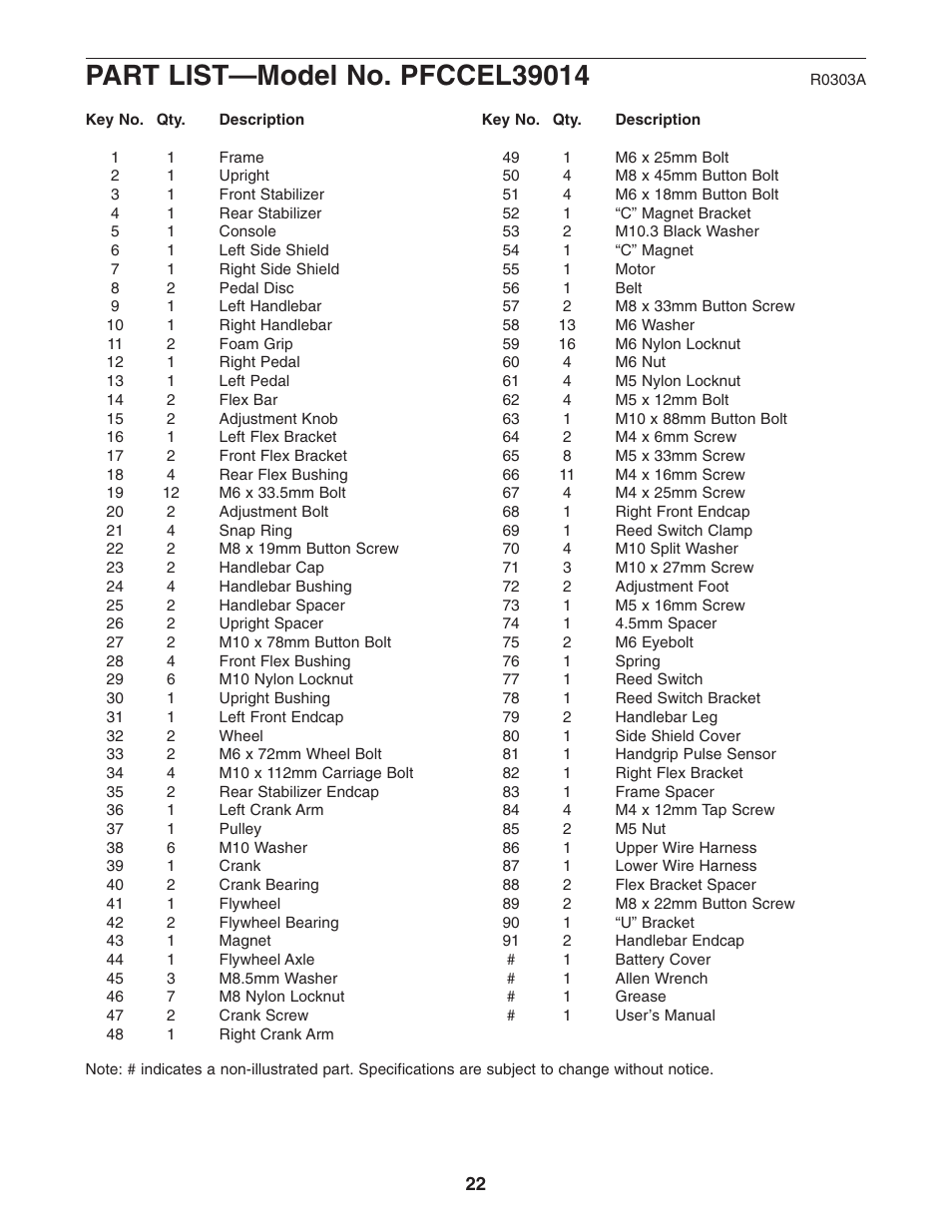 ProForm PFCCEL39014 User Manual | Page 22 / 24