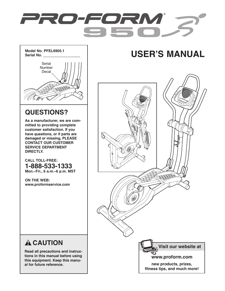 ProForm PFEL6905.1 User Manual | 24 pages