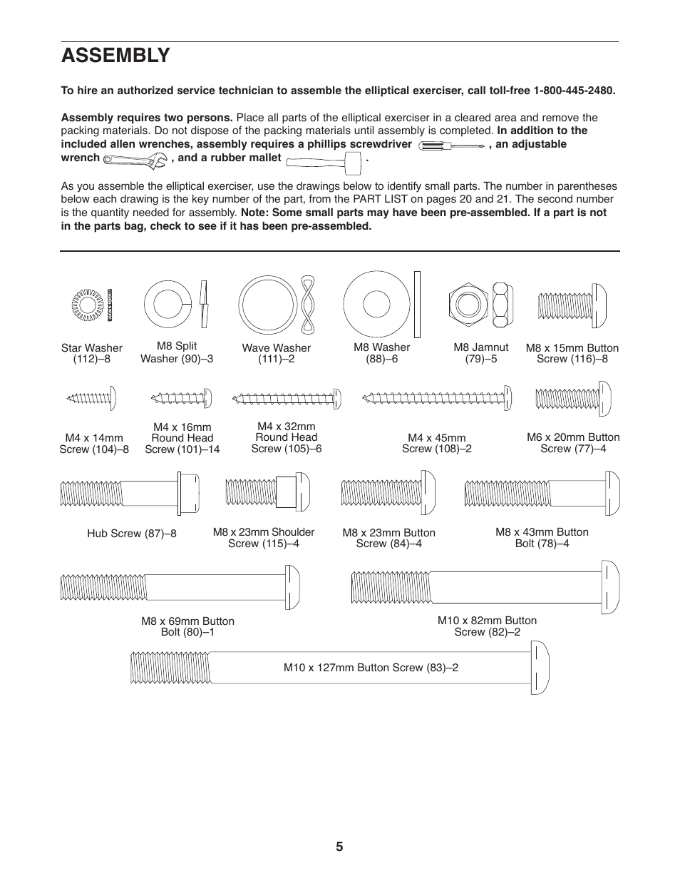 Assembly | ProForm PFEL6905.1 User Manual | Page 5 / 24