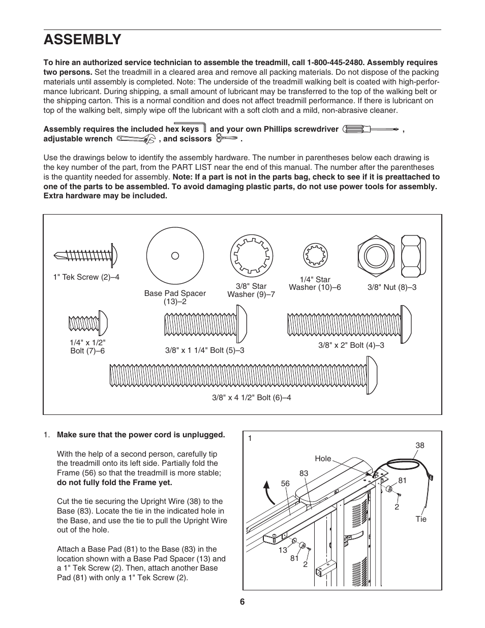 Assembly | ProForm PFTL99707.0 User Manual | Page 6 / 32
