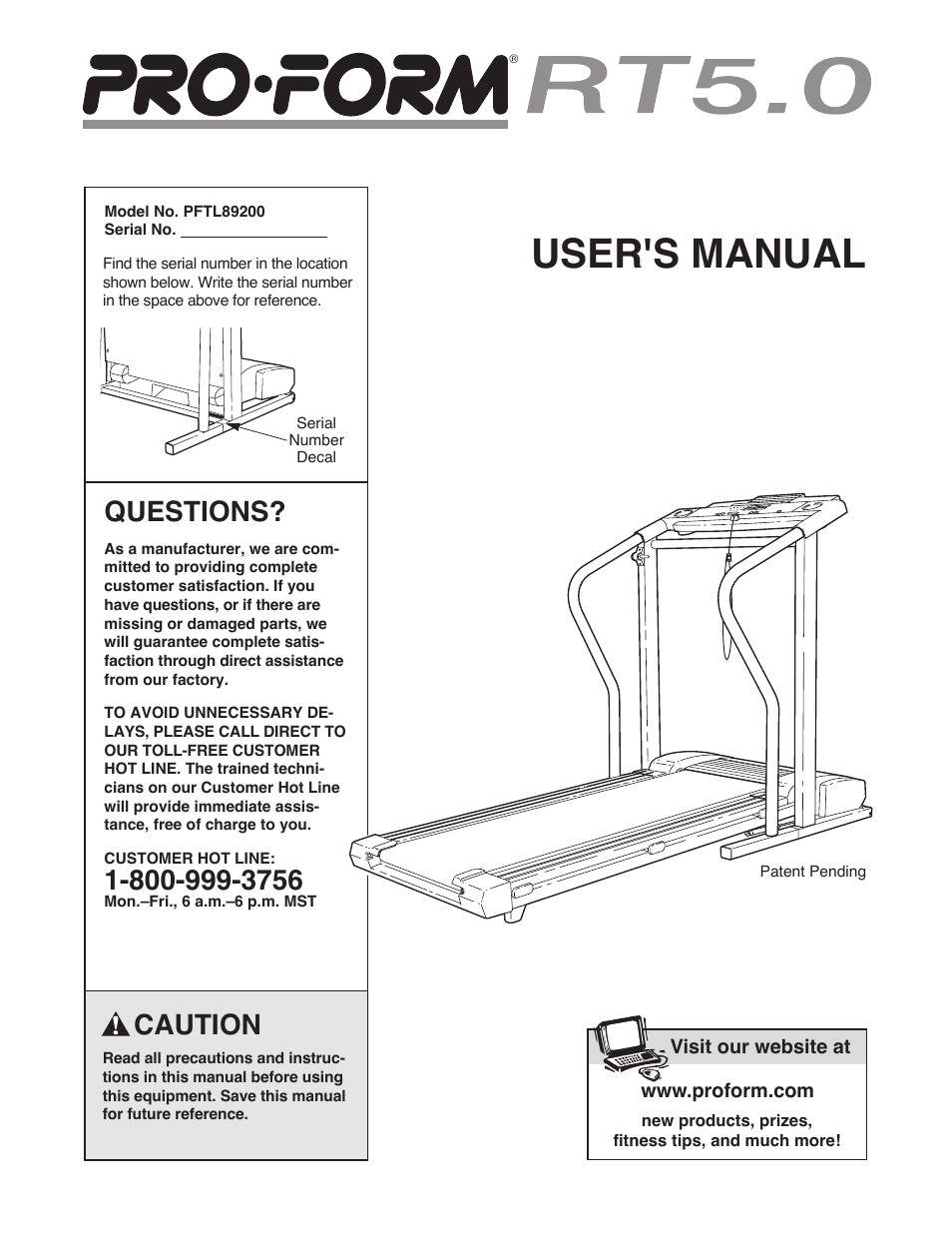 ProForm PFTL89200 User Manual | 26 pages