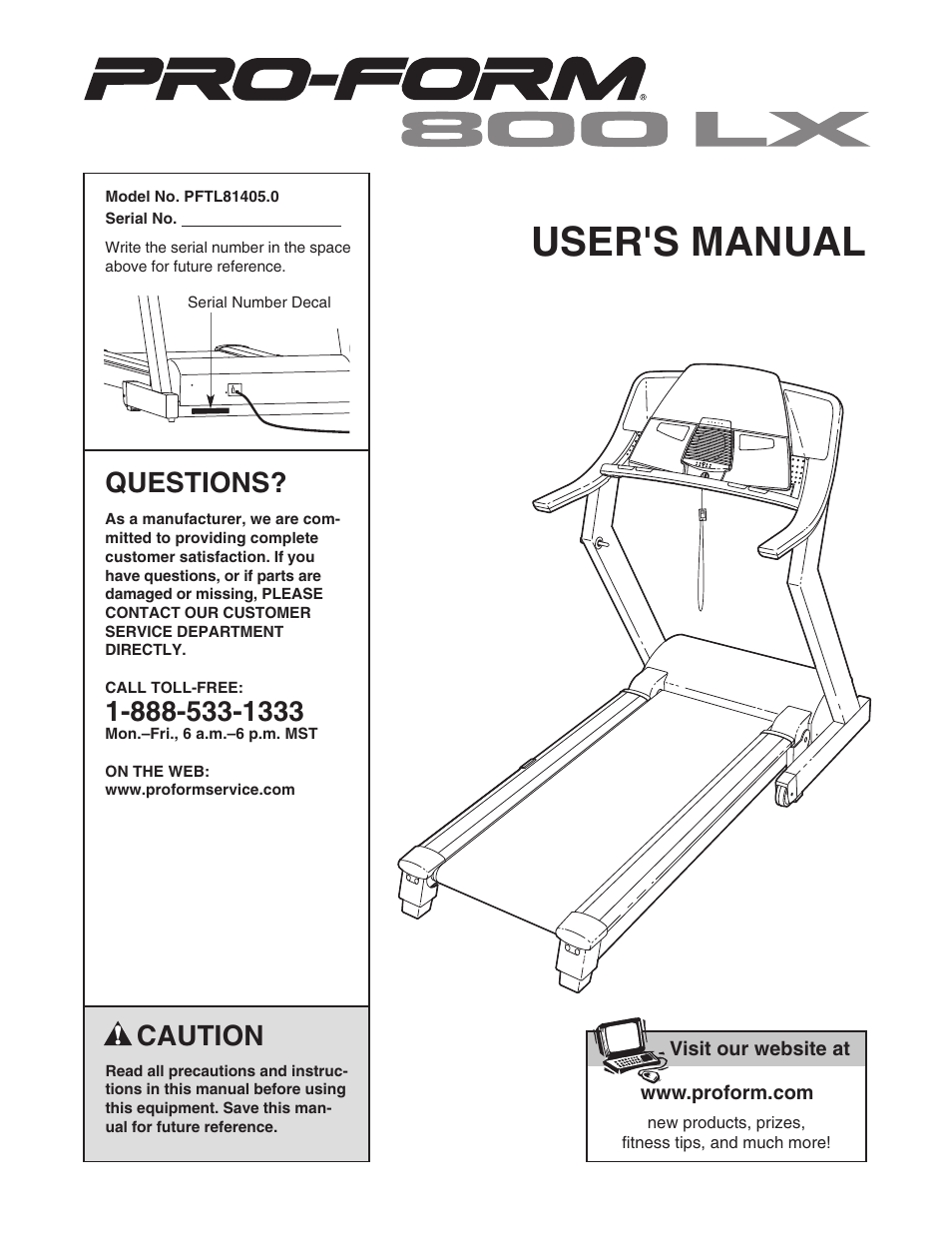 ProForm PFTL81405.0 User Manual | 34 pages