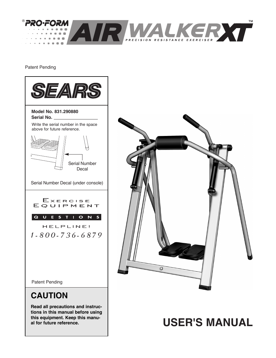 ProForm No. 831.290880 User Manual | 12 pages