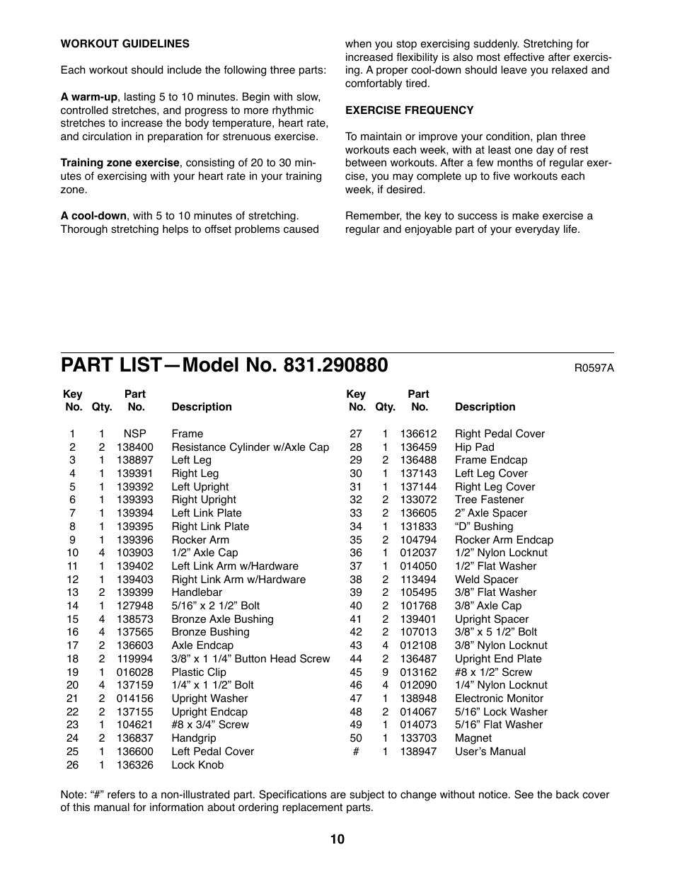 ProForm No. 831.290880 User Manual | Page 10 / 12