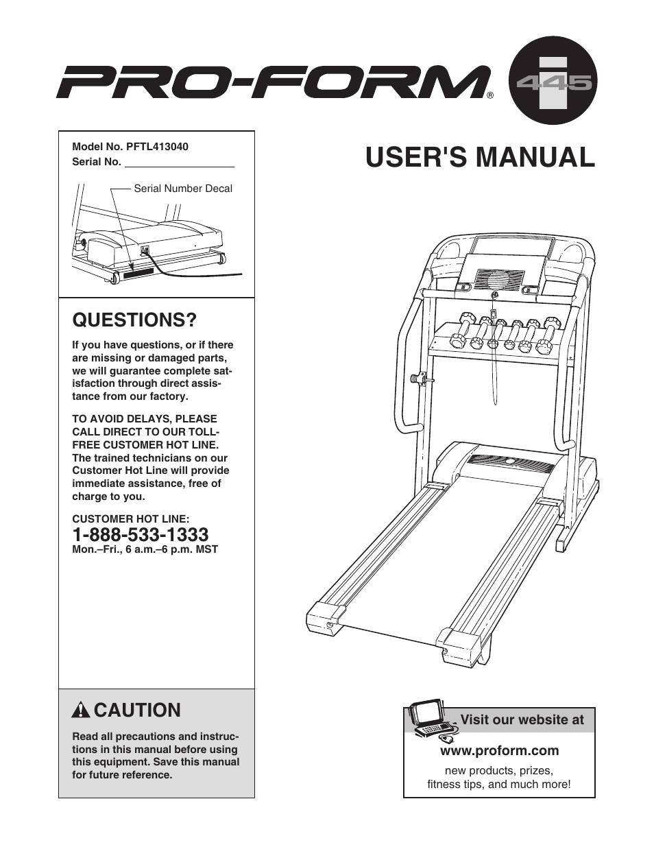 ProForm 445i User Manual | 32 pages