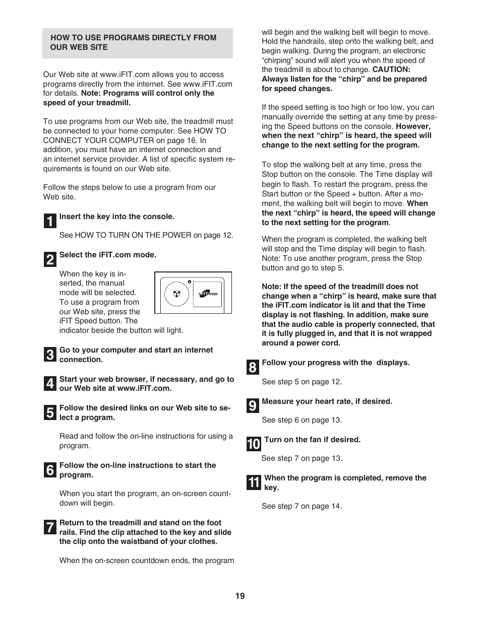 ProForm 445i User Manual | Page 19 / 32