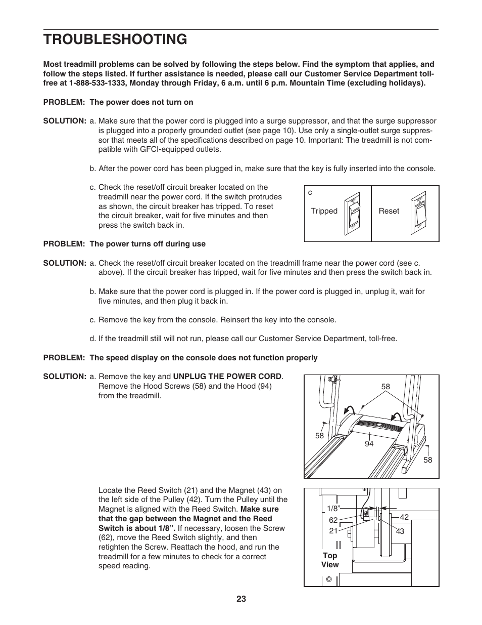 Troubleshooting | ProForm 445i User Manual | Page 23 / 32