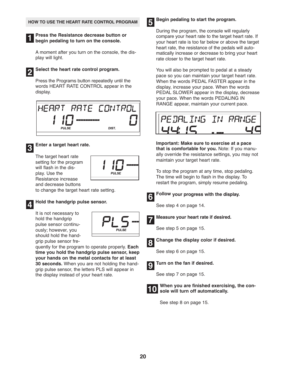 ProForm 831.28645.0 User Manual | Page 20 / 28