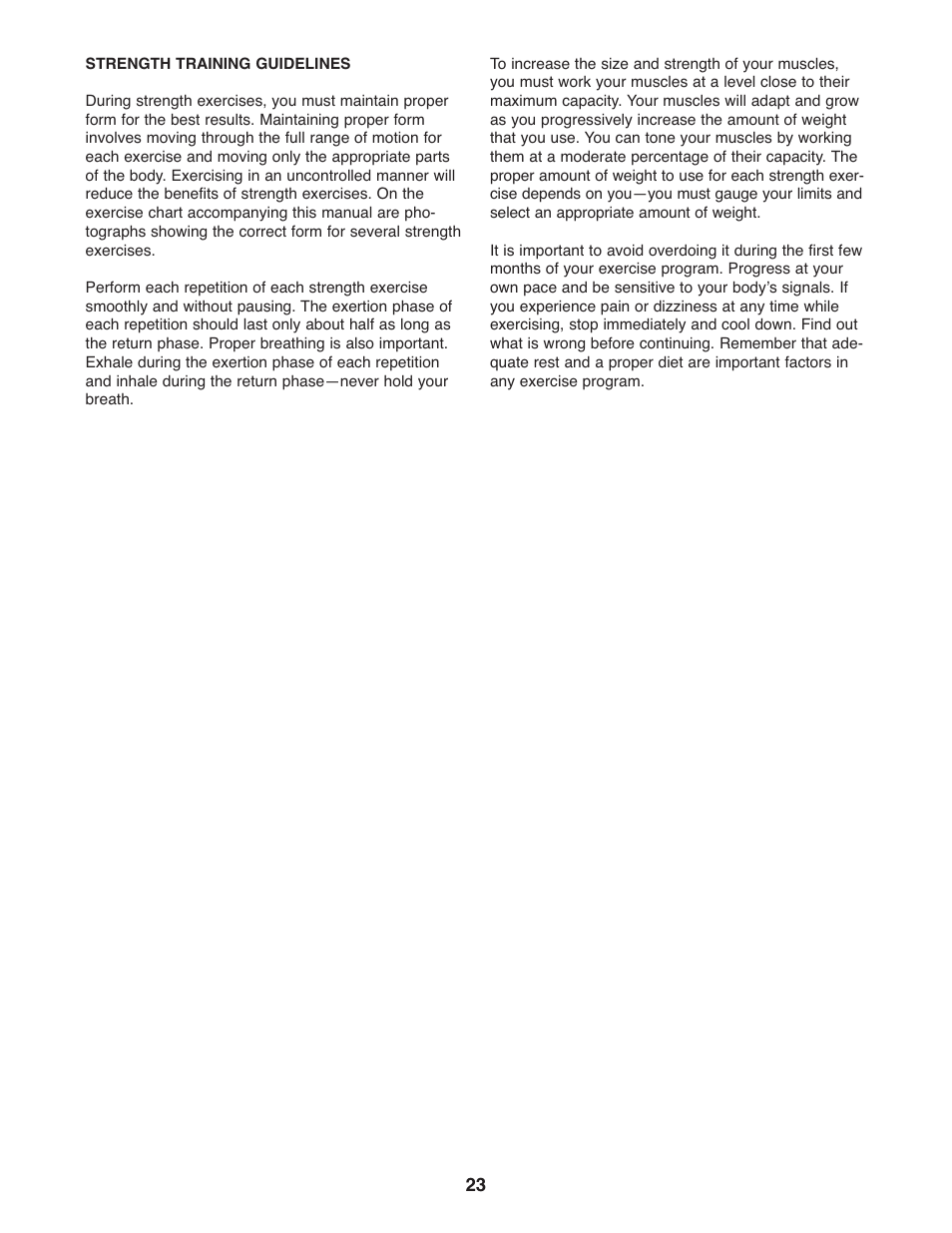 ProForm 831.28645.0 User Manual | Page 23 / 28