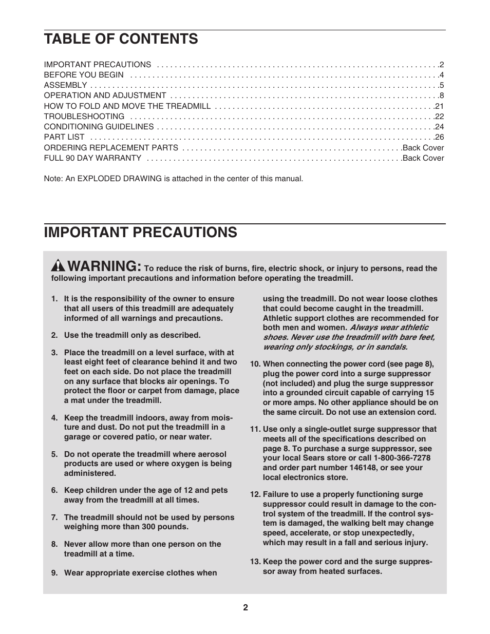 ProForm 831.29675.1 User Manual | Page 2 / 30