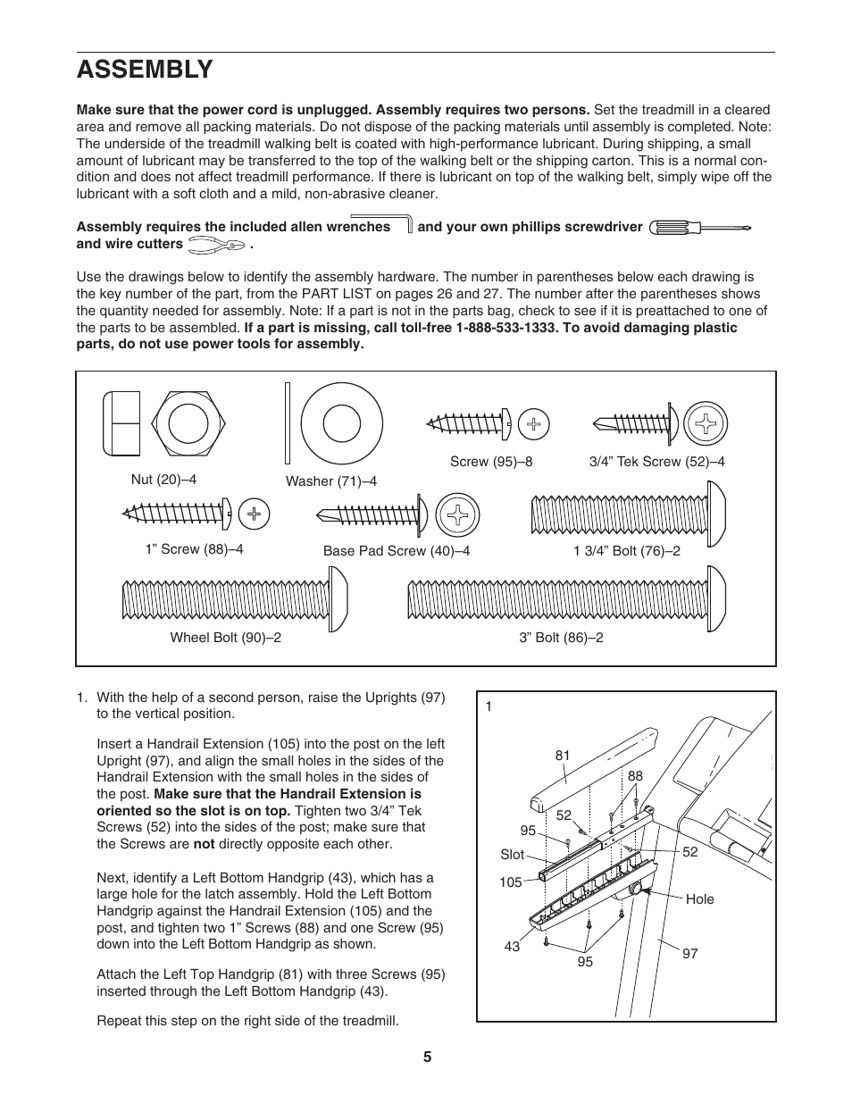 Assembly | ProForm 831.29675.1 User Manual | Page 5 / 30