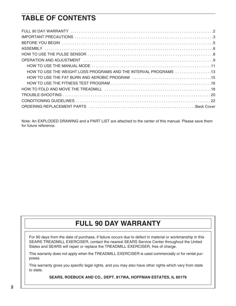 ProForm 725 TL 831.297763 User Manual | Page 2 / 26