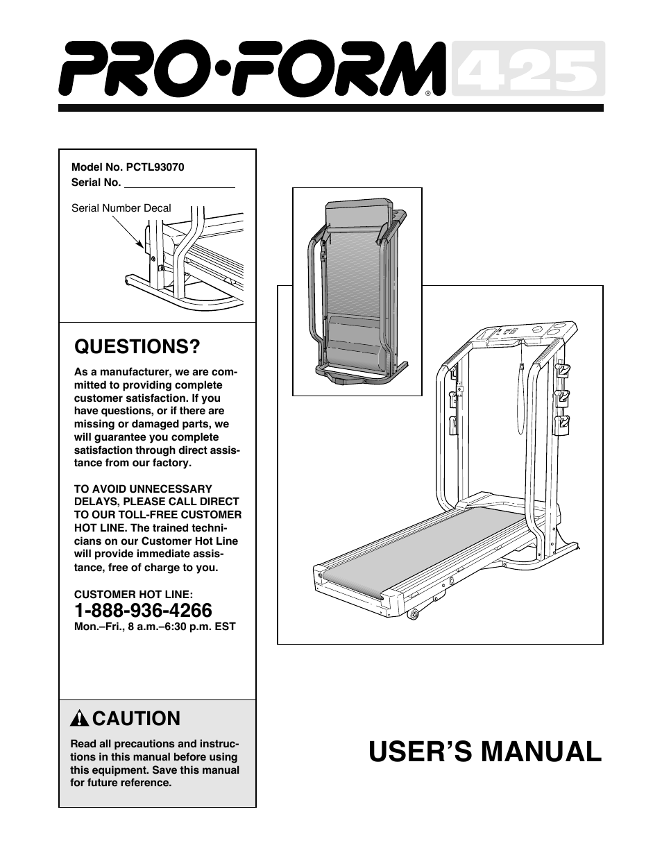 ProForm 425 PCTL93070 User Manual | 21 pages