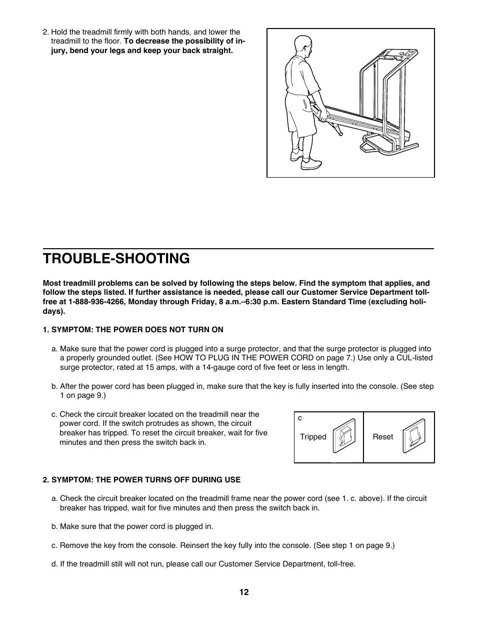 Trouble-shooting | ProForm 425 PCTL93070 User Manual | Page 12 / 21