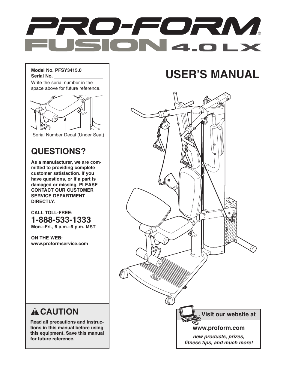 ProForm Fusion PFSY3415.0 User Manual | 24 pages