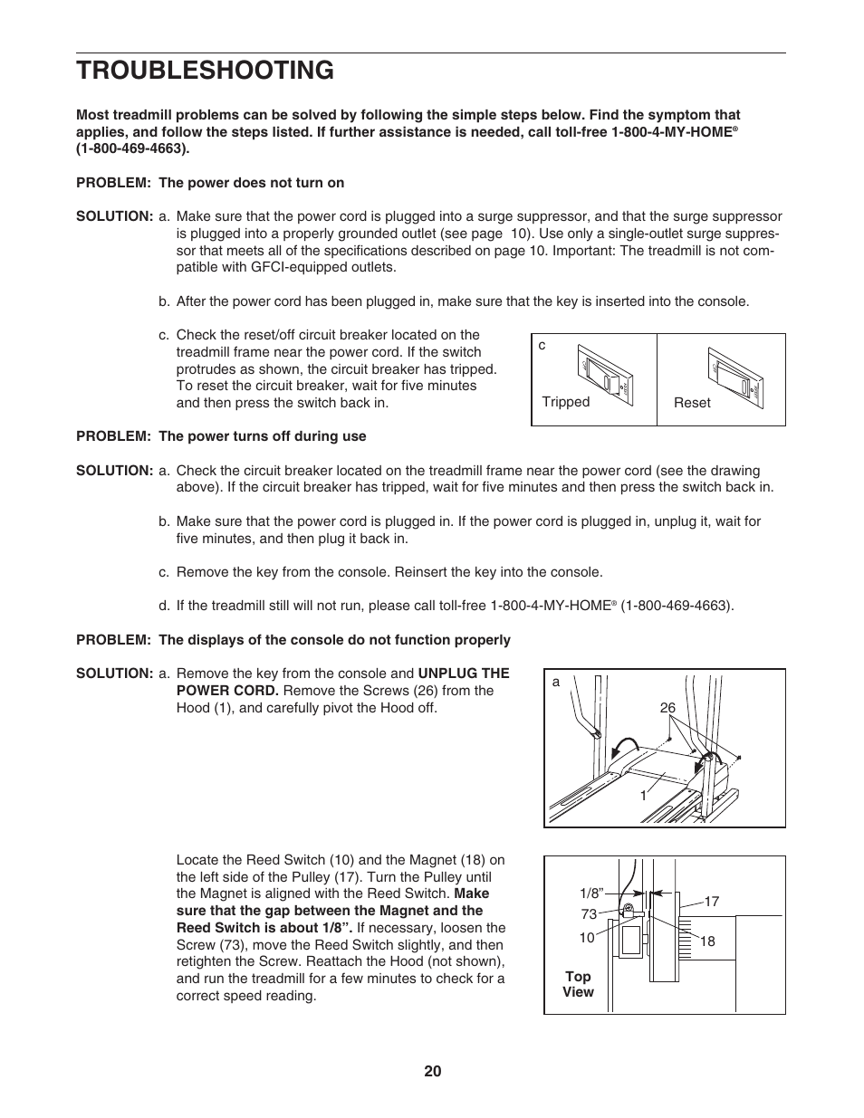 Troubleshooting | ProForm 831.24624.0 User Manual | Page 20 / 28