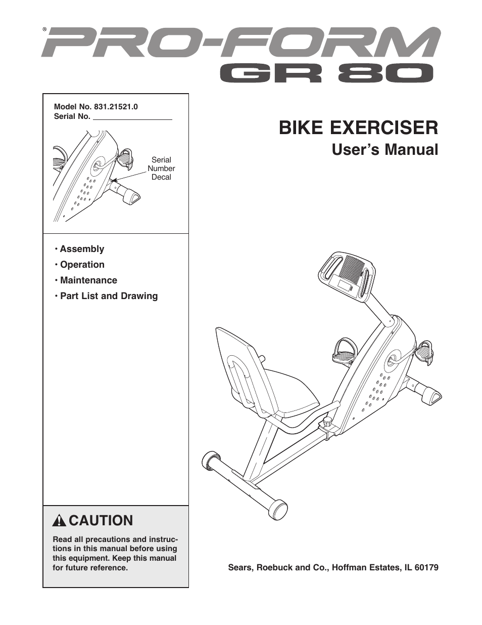 ProForm GR 80 831.21521.0 User Manual | 16 pages