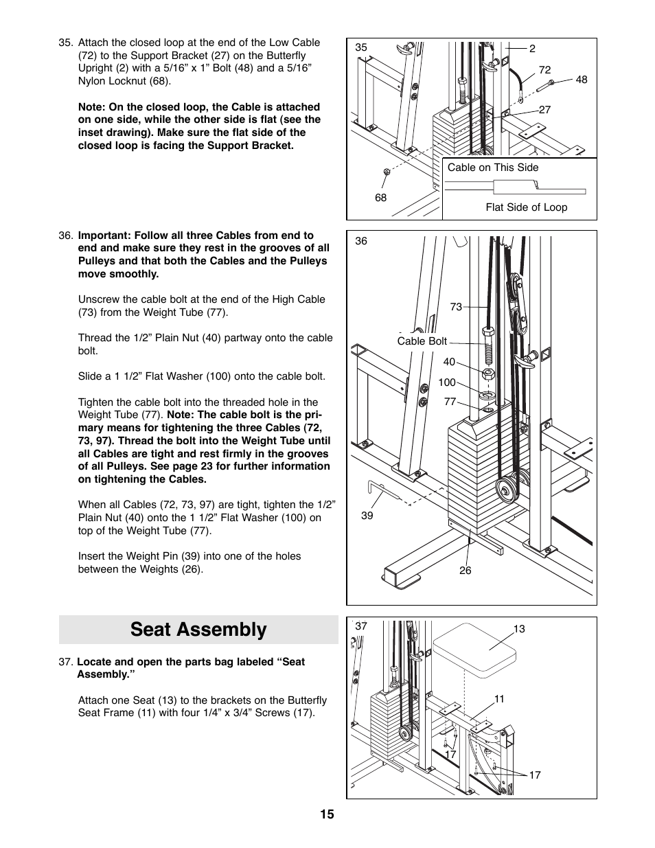 Seat assembly | ProForm PFSY92080 User Manual | Page 15 / 28