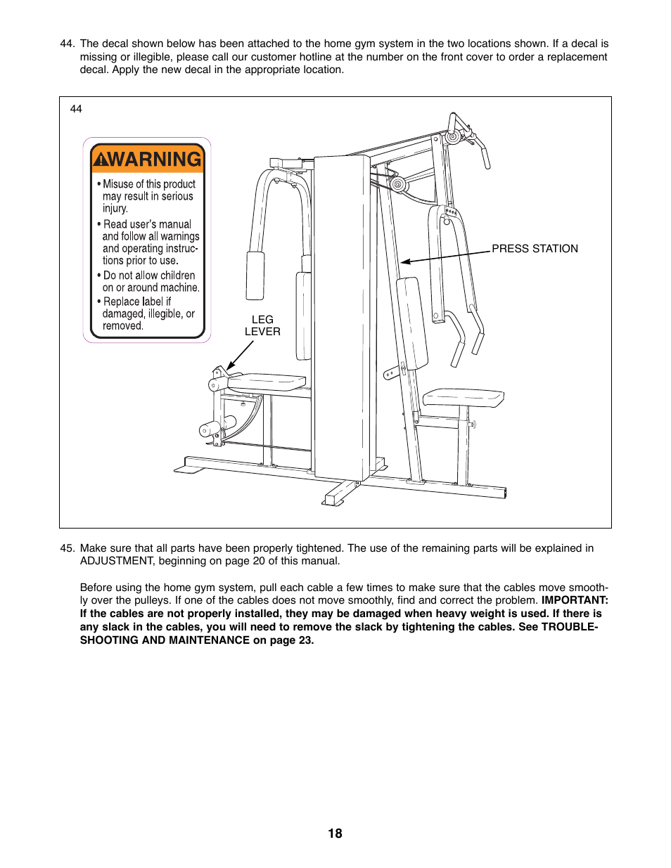 ProForm PFSY92080 User Manual | Page 18 / 28