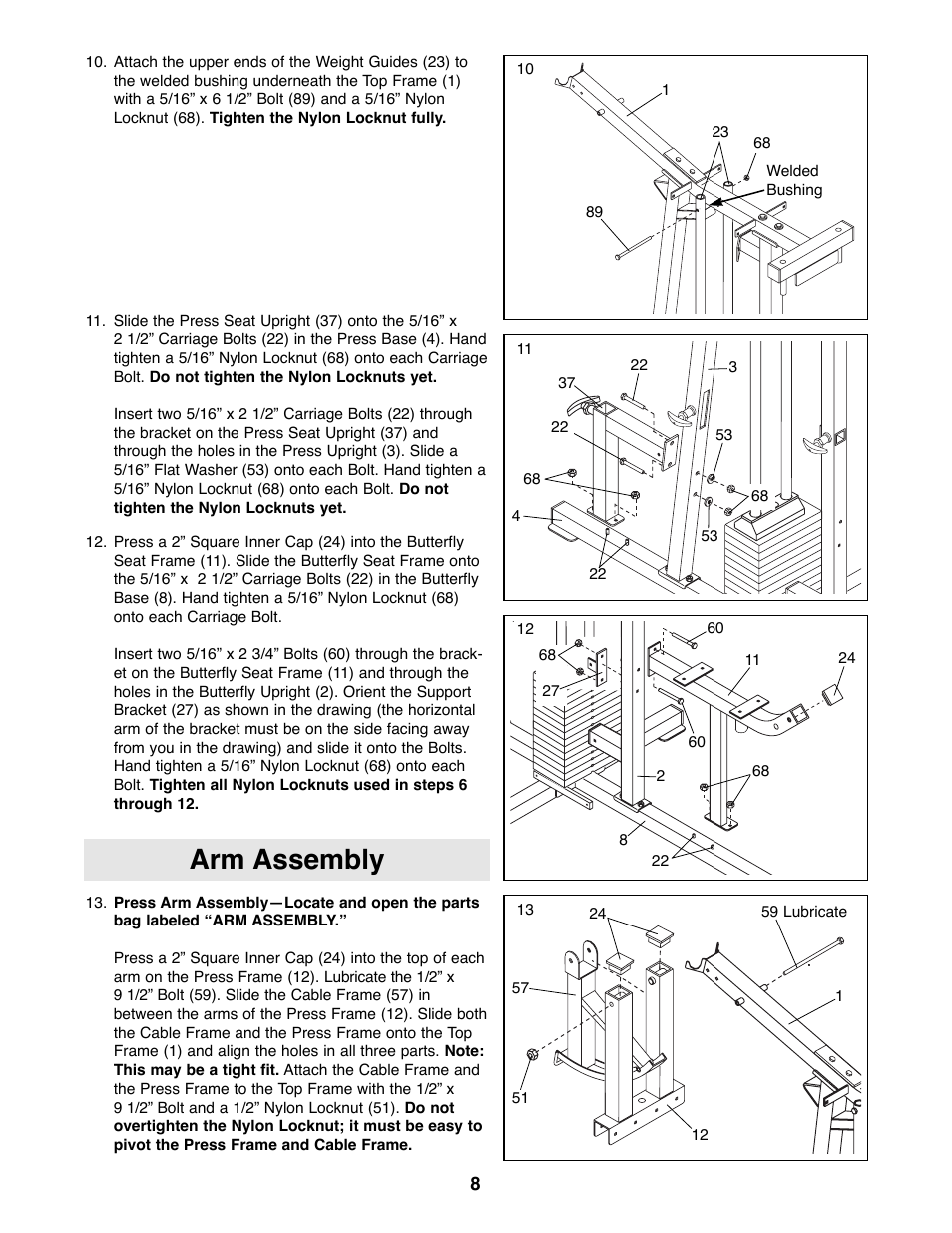 Arm assembly | ProForm PFSY92080 User Manual | Page 8 / 28