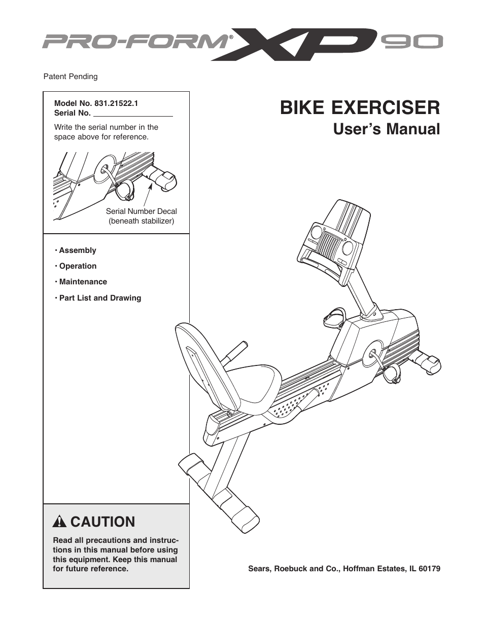 ProForm 831.21522.1 User Manual | 24 pages