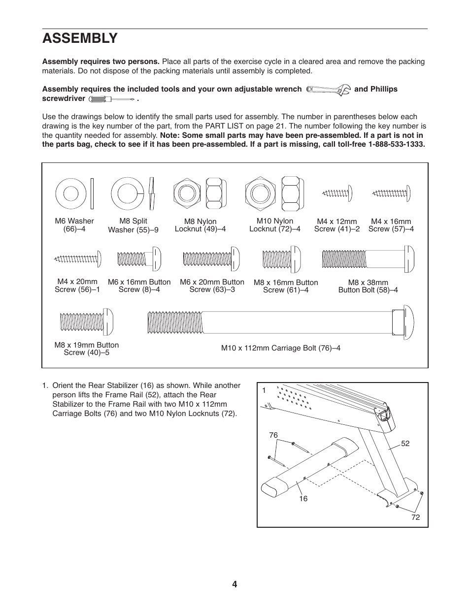 Assembly | ProForm 831.21522.1 User Manual | Page 4 / 24