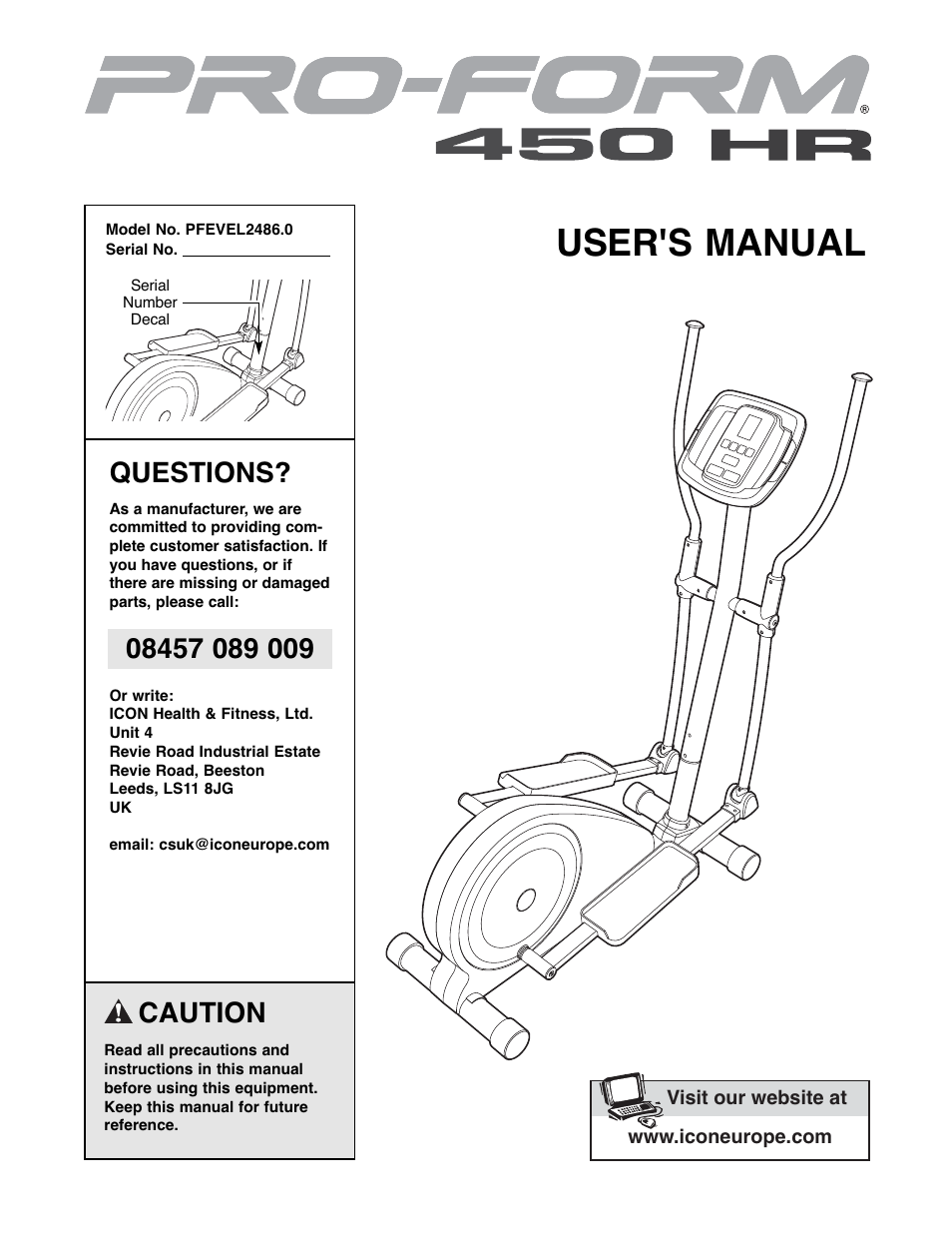 ProForm PFEVEL2486.0 User Manual | 20 pages