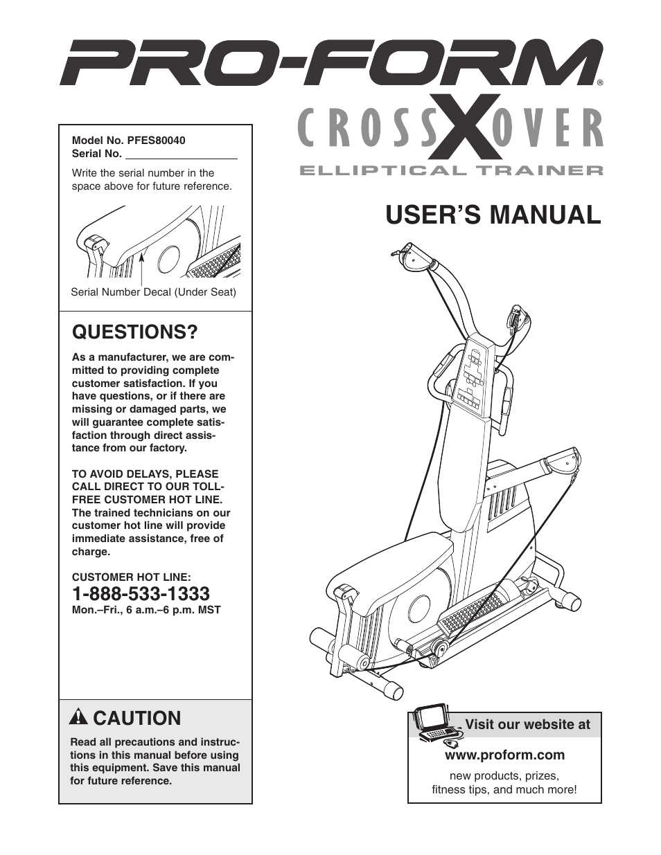 ProForm PFES80040 User Manual | 30 pages