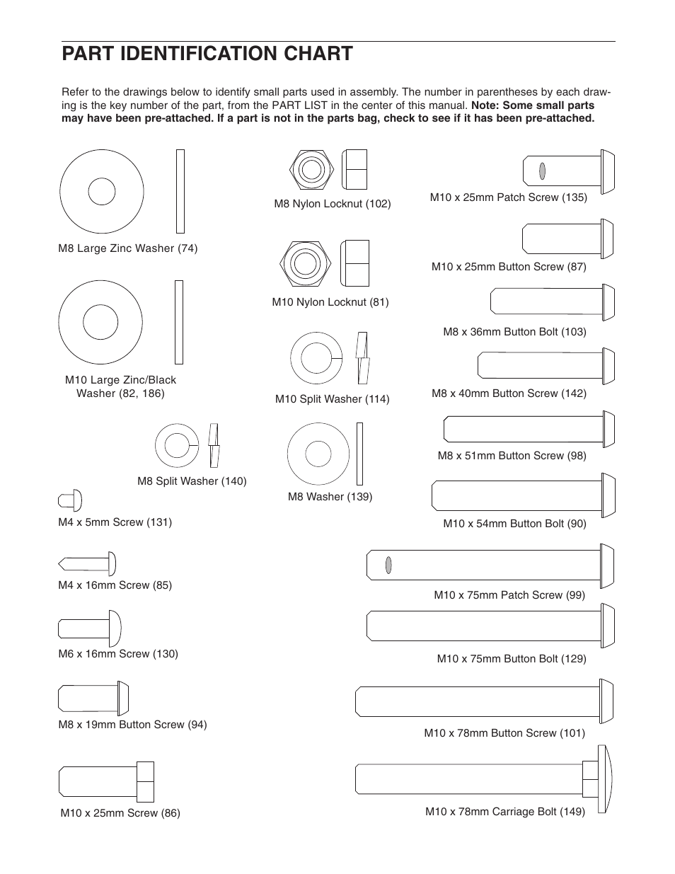 Part identification chart | ProForm PFES80040 User Manual | Page 24 / 30