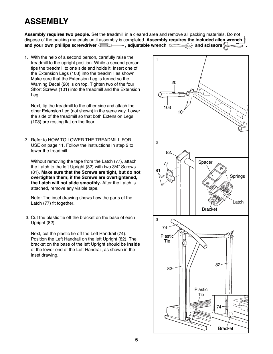 Assembly | ProForm 831.297771 User Manual | Page 5 / 18