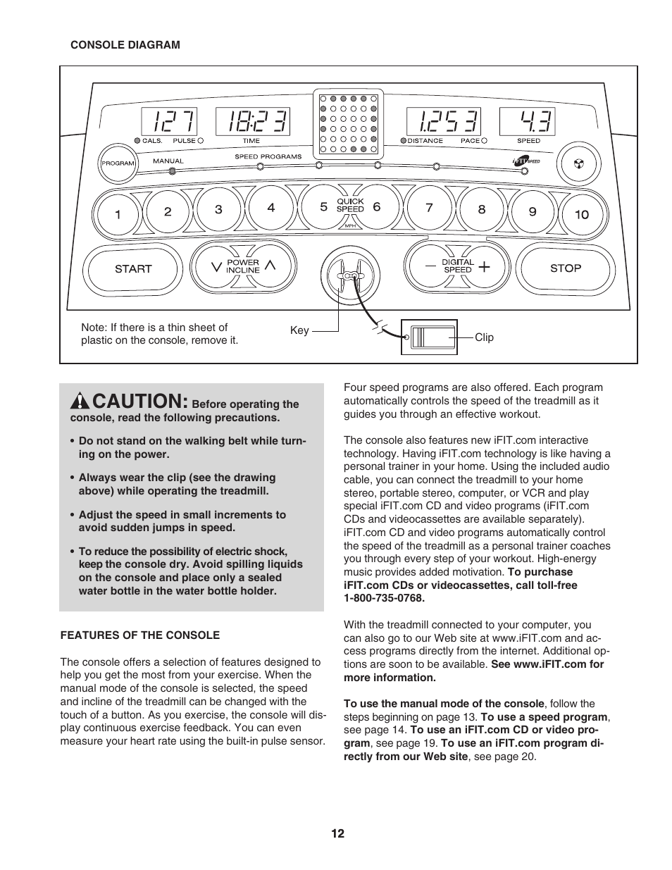 Caution | ProForm 831.295040 User Manual | Page 12 / 30