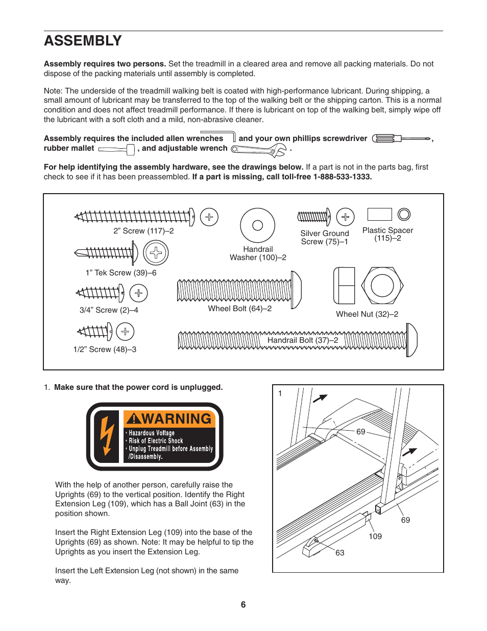 Assembly | ProForm 831.295040 User Manual | Page 6 / 30