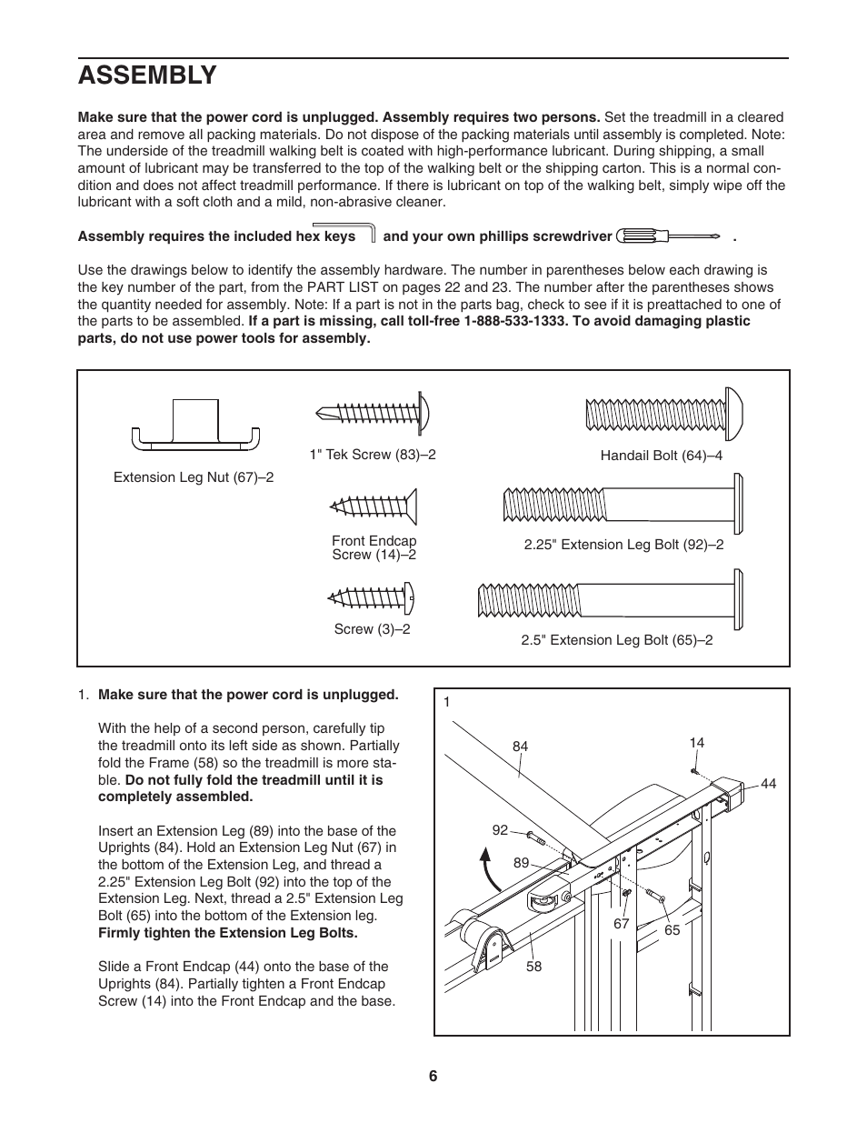 Assembly | ProForm 831.24645.0 User Manual | Page 6 / 28