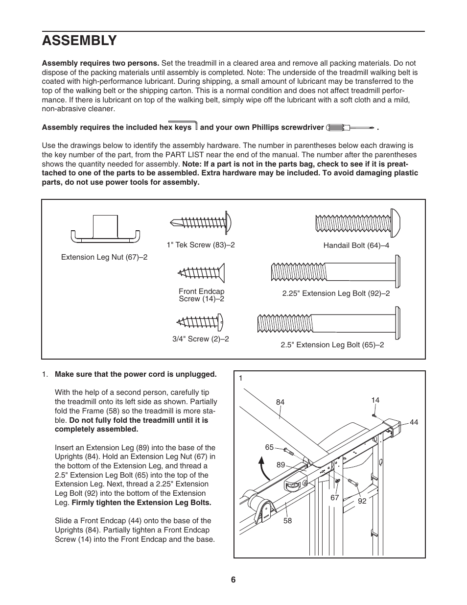 Assembly | ProForm 30755.0 User Manual | Page 6 / 28
