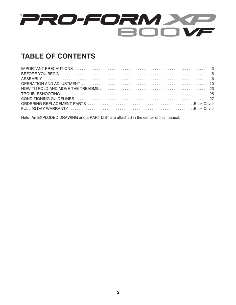 ProForm 831.295550 User Manual | Page 2 / 30