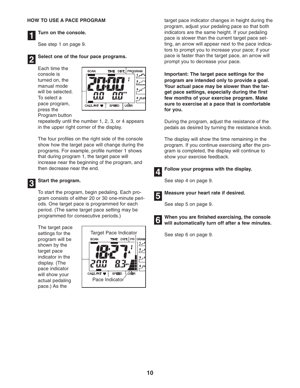 ProForm CardioCross Trainer PFEL2605.0 User Manual | Page 10 / 16