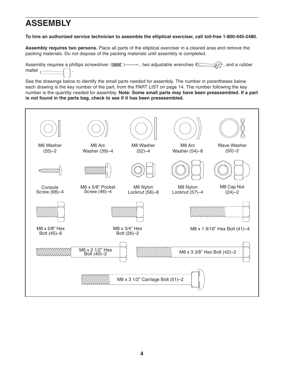 Assembly | ProForm CardioCross Trainer PFEL2605.0 User Manual | Page 4 / 16