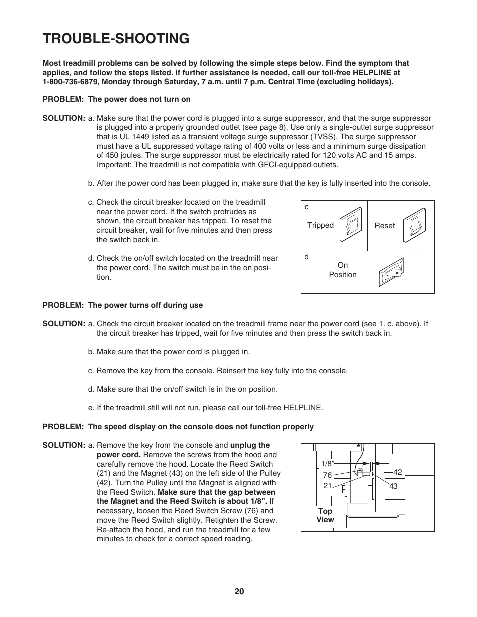 Trouble-shooting | ProForm 831.299480 User Manual | Page 20 / 26