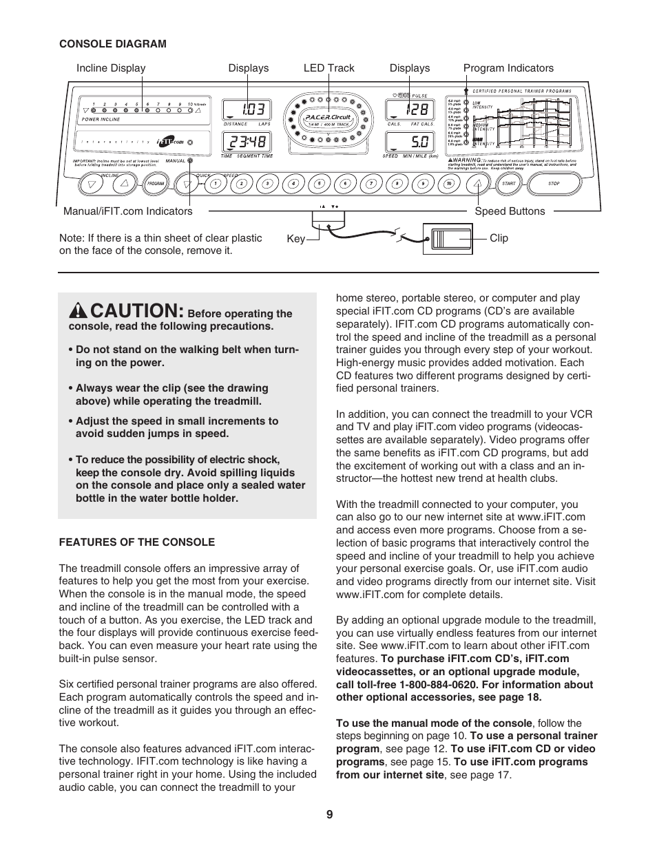 Caution | ProForm 831.299480 User Manual | Page 9 / 26