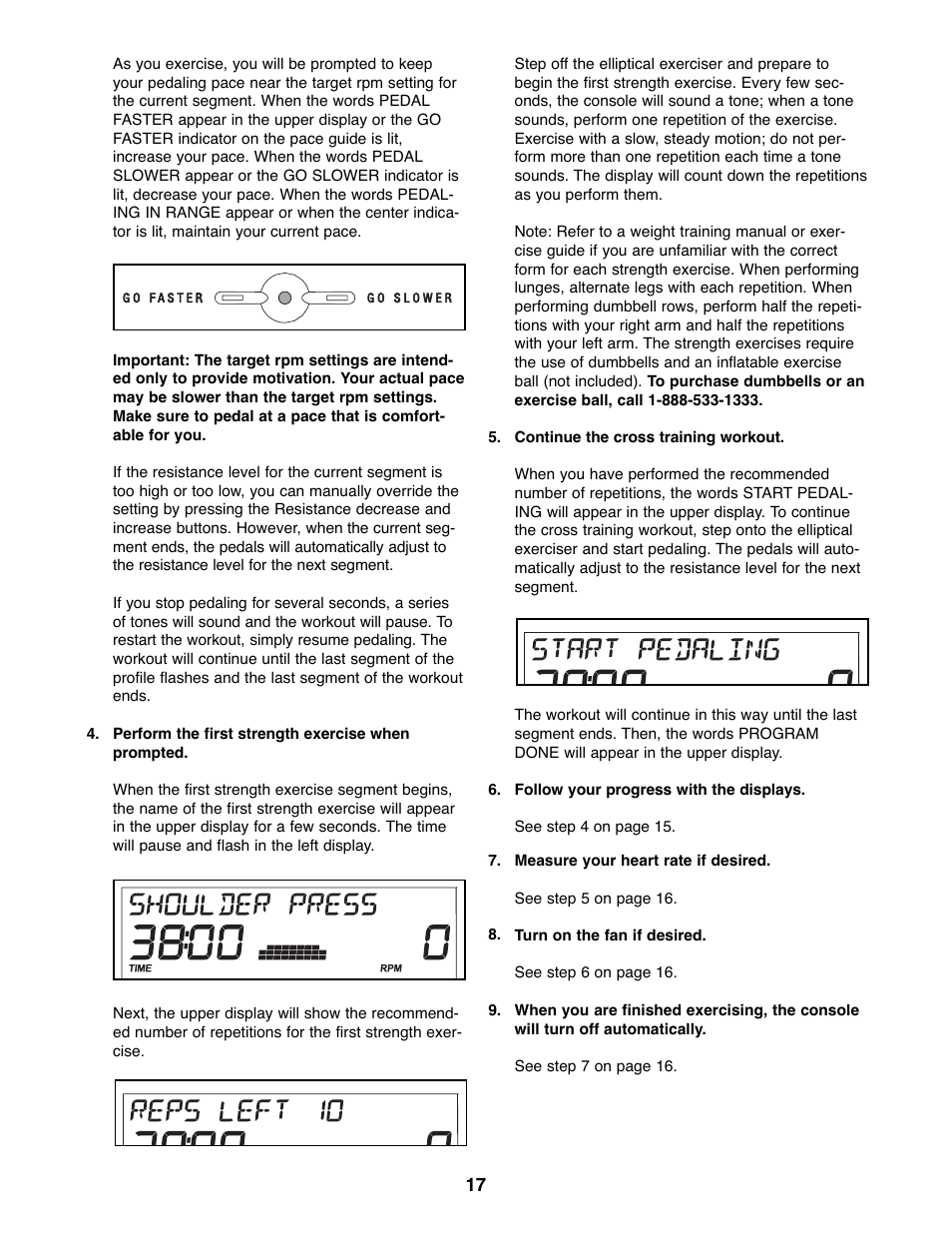 ProForm 831.23744.0 User Manual | Page 17 / 28