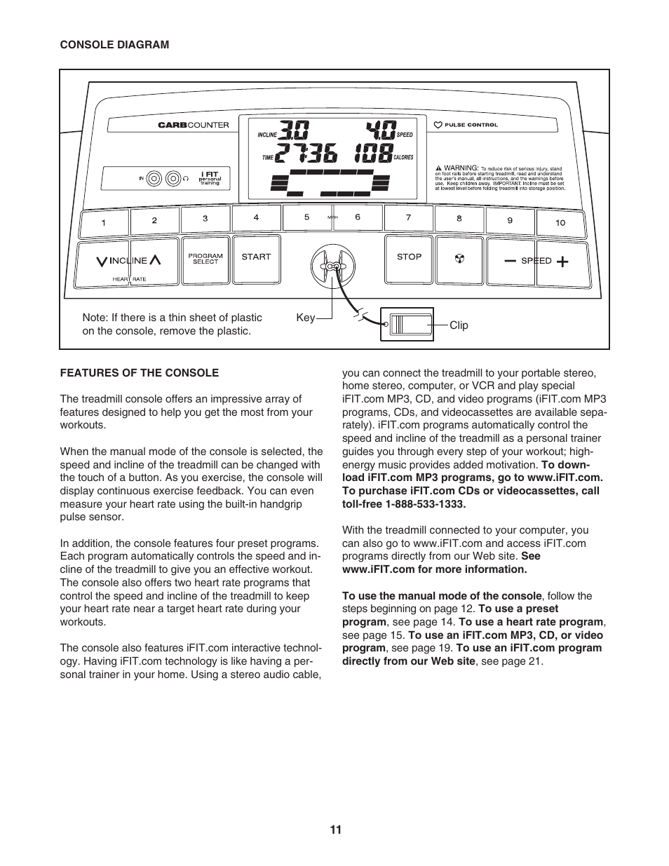 ProForm 400 GL User Manual | Page 11 / 30