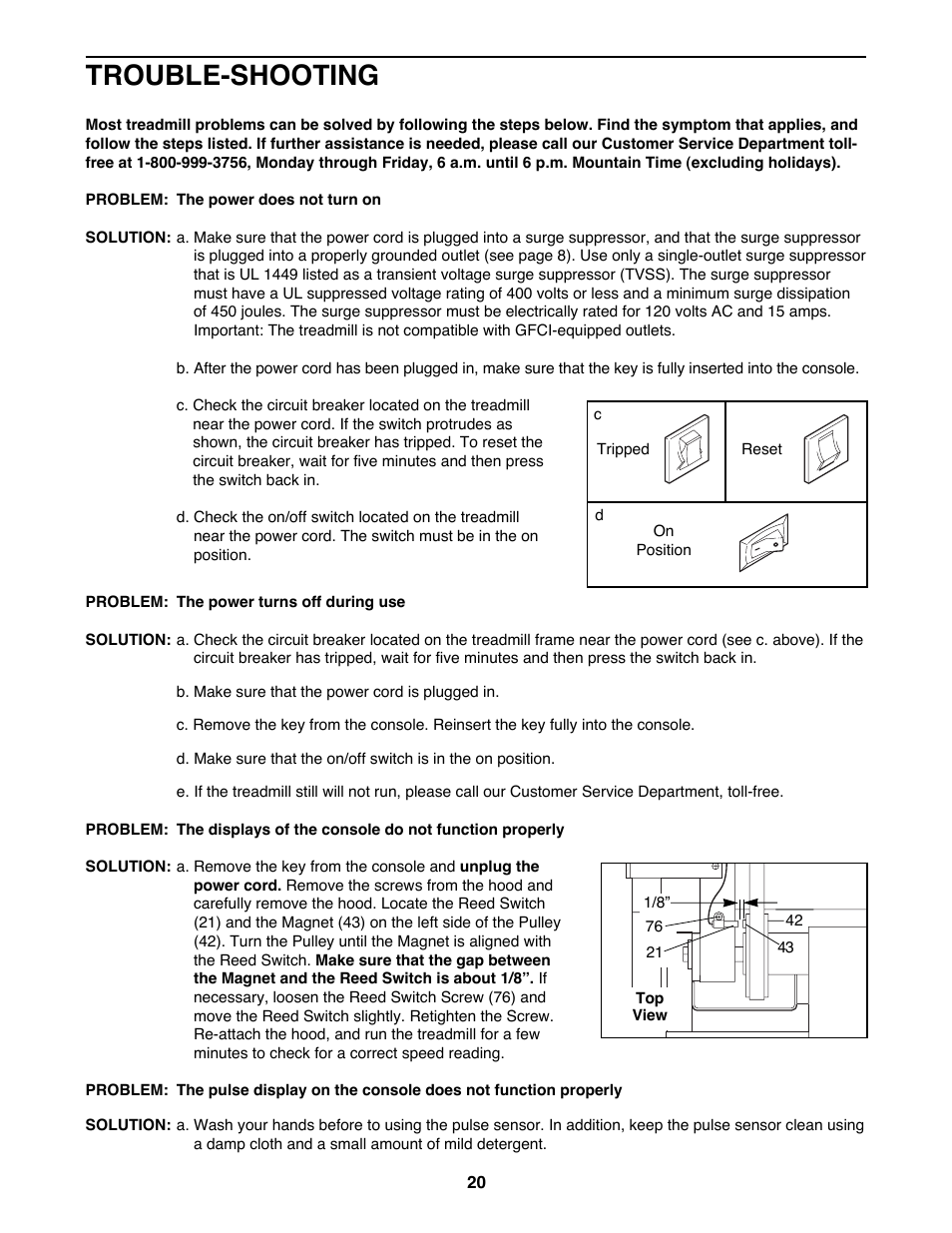 Trouble-shooting | ProForm 725FP PFTL69100 User Manual | Page 20 / 26