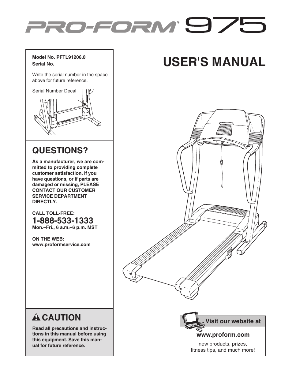 ProForm 975 PFTL91206.0 User Manual | 32 pages